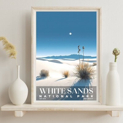 White Sands National Park Poster, Travel Art, Office Poster, Home Decor | S3 - image6